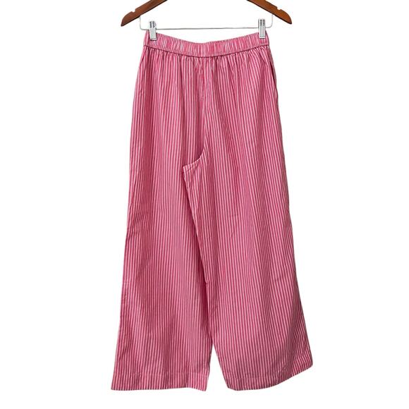 Anthropologie The Wren Boxer Pants Small Petite SP Pink Stripe Wide Leg Lounge - Picture 11 of 13